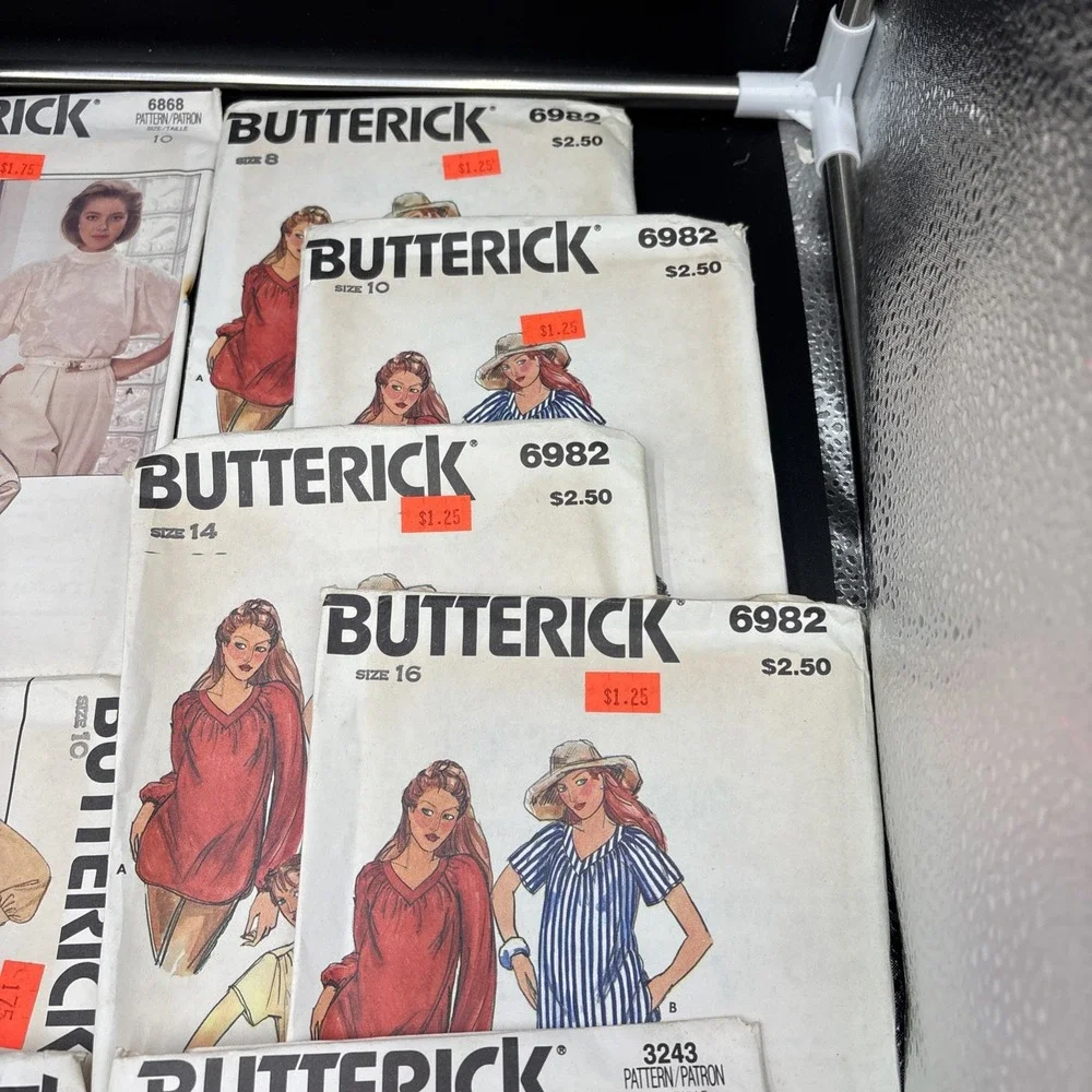 Lot 25 Vtg Sewing Patterns 80s Butterick Sz 6-16 Tops Vests 6 8 10 12 14 16 NEW!